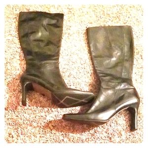 Nine West high heeled Black Boots size 10M